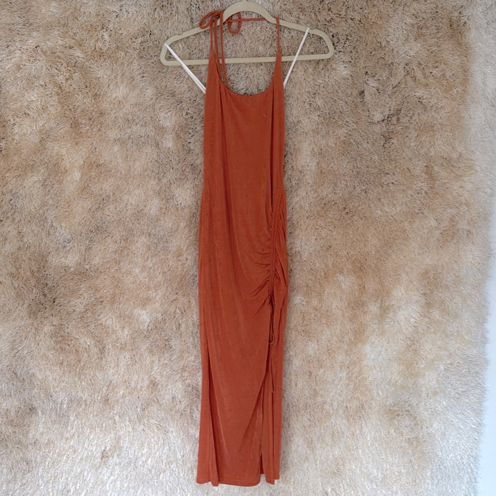 Sexy orange strapped dress
